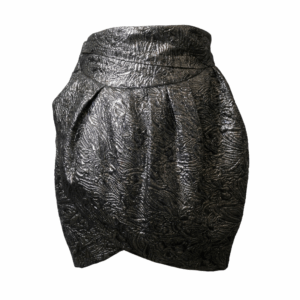 Silver Brocade Mini Skirt - 36