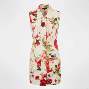 Flower Fit Linen Dress - 36