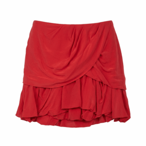 Fuchsia Silk Mini Skirt - L