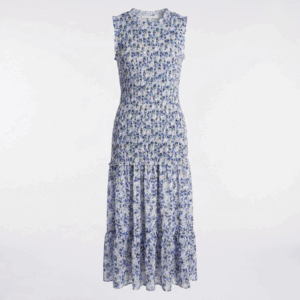 Flower Maxi Drop Waist Dress - 40