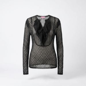 See Through Ruffle Top - M