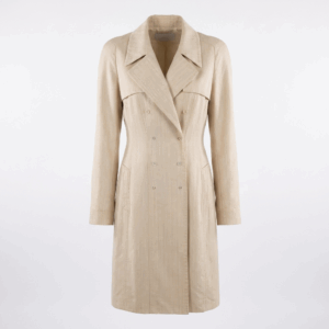 Beige Fit Trench Dress - 36