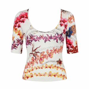 Orchid Print Fit Top - M