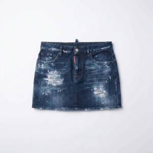 Mini Denim Embellished Skirt - 36