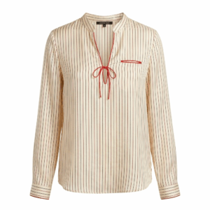 Silk Stripes Loose Blouse - S