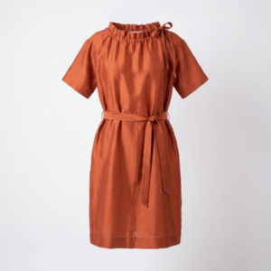 Linen Shift Belted Dress - 40