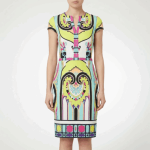 Printed Fit Mid Dress - 34