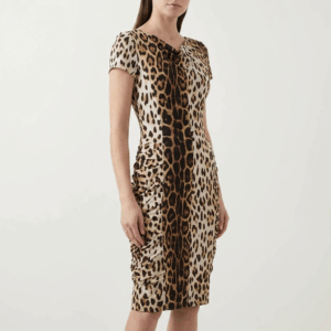 Animal Print Fit Mid Dress - 34