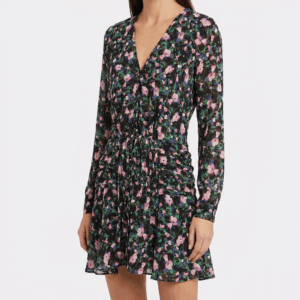 Mini Flower Buttoned Dress - 38