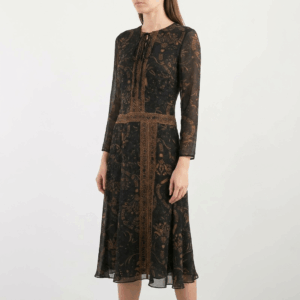Printed Silk Mid Dress - 34/36