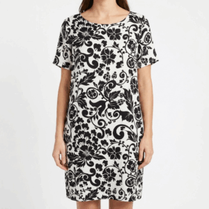 Multiprint Shift Mid Dress - L