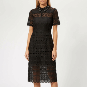 Embroidered Mid Fit Dress - 36