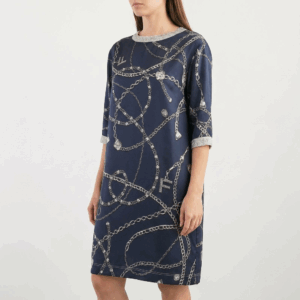 Silk Shift Print Dress - 38