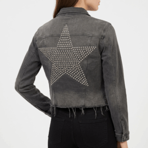 Grey Denim Loose Jacket - S