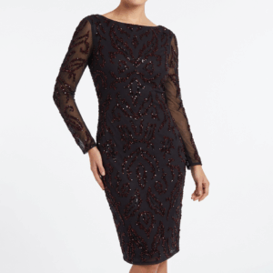 Black Sequined Mini Fit Dress - 36