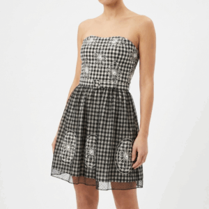 Printed Flower Bustier Dress - 36