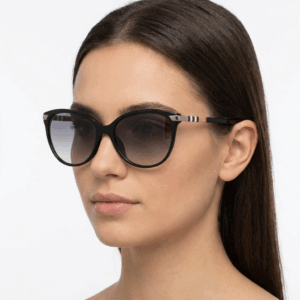 Black Round Checkered Sunglasses