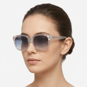 Flower White Square Sunglasses