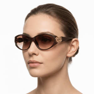Vintage Oval Embossed Sunglasses