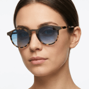 Bi-Color Tortoise Round Sunglasses