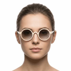 Metal Wooden Round Sunglasses