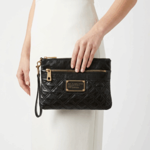 Black Quilted Leather Pouch