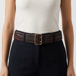 Bi-Color Braided Leather Belt