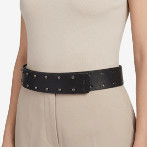 Punk Black Leather Belt