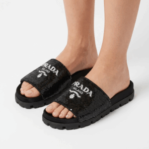 Sequins Logo Chunky Flats - 40