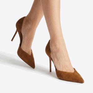 Camel Suede Leather Pumps - 40