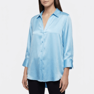 Light Blue Silk Blouse - S