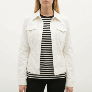 Denim Loose White Jacket - 40