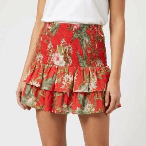 Flower Ruffle Mini Skirt - 36