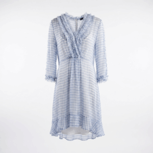 Vichy Print Silk Dress - 38