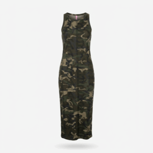 Military Print Maxi Dress - XL