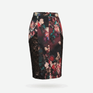 Printed Lace Pencil Skirt - 40