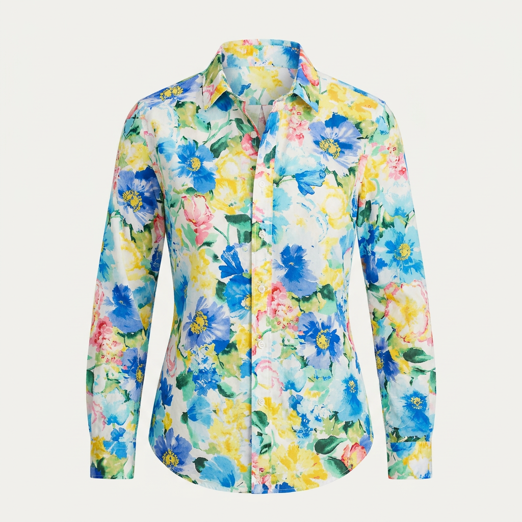 Flower Print Fit Blouse - 42