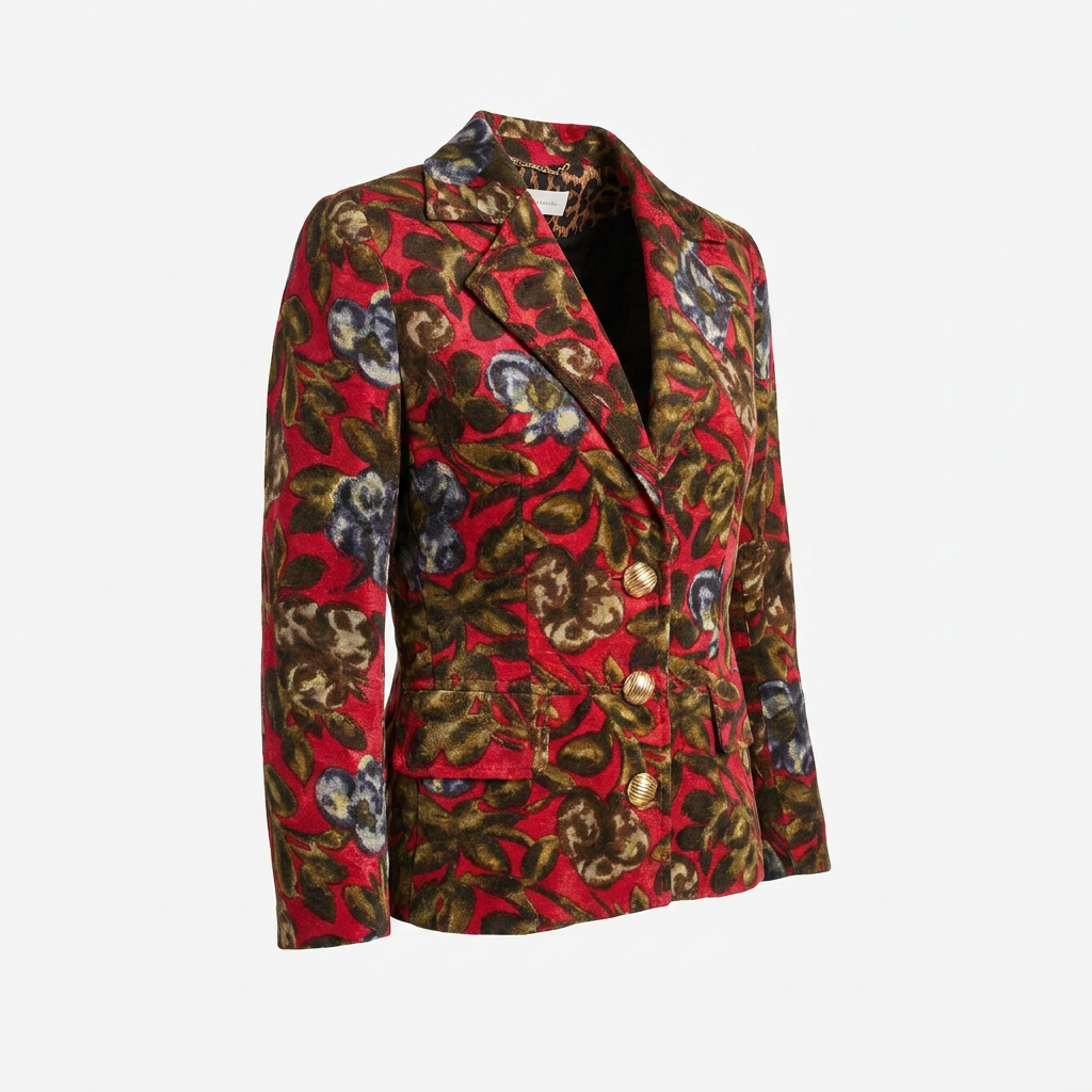 Flower Print Fit Blazer - 36