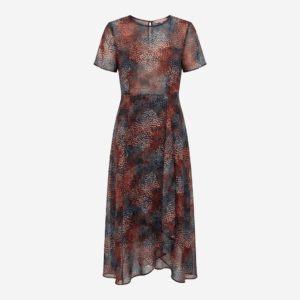 Dots Print Silk Mid Dress - 38