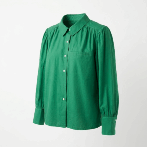 Bottle Green Loose Blouse - 36/38