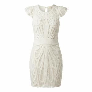 White Crochet Fit Dress - 36/38