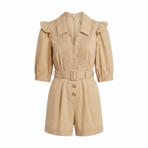 Beige Belted Fit Overall - 38