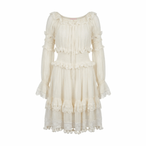 Ruffle Embossed A-Line Dress - 40