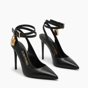 Pointy Leather Heel Slingbacks - 37