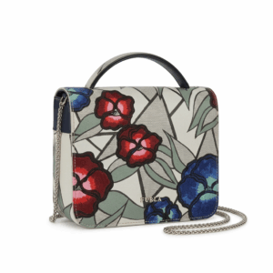 Flower Leather Handle Bag