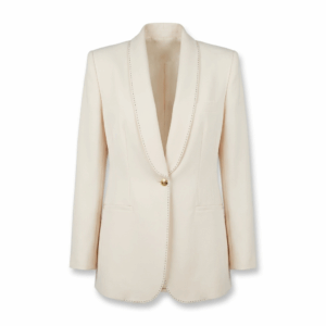 Cream Long Fit Blazer - 40