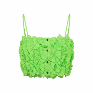 Ruffle Button Up Cropped Top - 36
