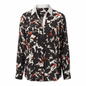 Printed Silk Loose Blouse - 36