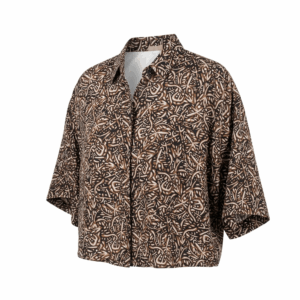 Silk Cropped Loose Blouse - 38/40
