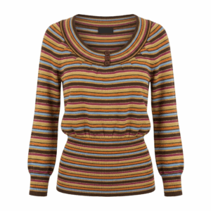 Colorful Knitted Stripe Sweater - M